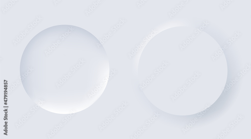 Fototapete neumorphic ui design element set. vector simple trendy interface for application or web