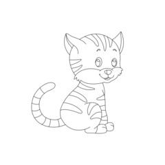 Kitty Cat outline coloring page for kids