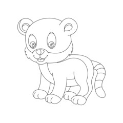 Kitty Cat outline coloring page for kids