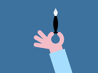 icona, mano, braccio, dita, scrivere, penna, 