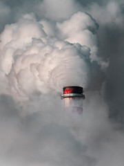 detail of chimney, coal fired power station