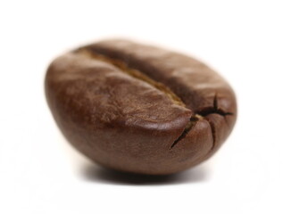 Coffee bean macro isolated on white
