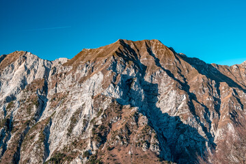 Winter sunset from an alpine peak of Friuli-Venezia Giulia