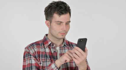 Portrait of Young Man using Smartphone