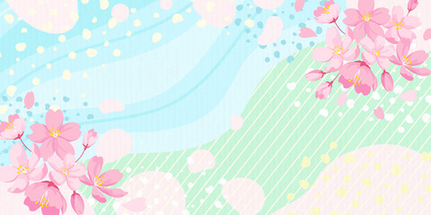 Fototapeta na wymiar 桜の花のイラスト　抽象的な背景素材