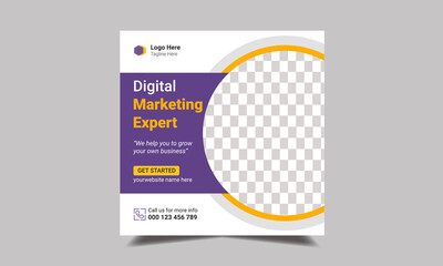 Digital marketing and corporate social media post template premium vector Premium Vector
