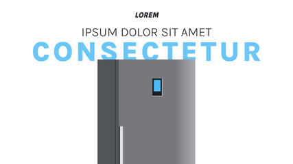 Fridge and refrigerator flat vector illustration.
