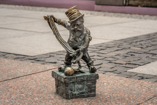Florian chimney sweeper dwarf (Florianek) - since 2005 hundreds of wroclaw dwarf figurines appeared in the city - Wroclaw, Poland