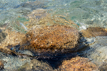 Stone in the water lake