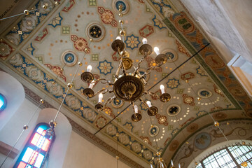 Naklejka premium Decorative ceilling of synagogue