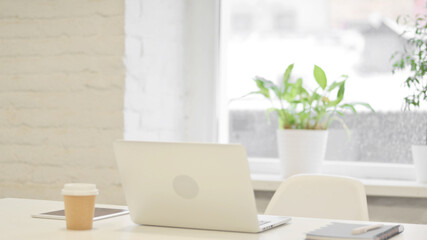 African Woman Closing Laptop Standing Up, Going Away