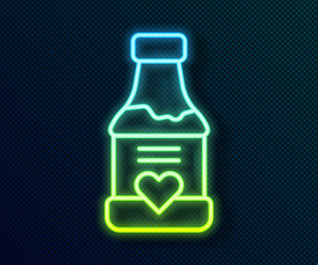 Glowing neon line Vitamin complex of pill capsule icon isolated on black background. Healthy lifestyle. Vector