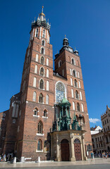 Obraz premium Church tower at Krakow old city center