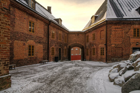 Gate buildings of a meideval castle of Häme in Finland. 