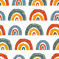 Abstract Scandinavian rainbow shapes pattern