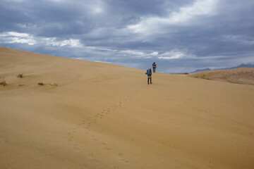 Hikers in the Chara Desert