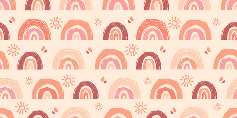 Abstract Scandinavian rainbow shapes pattern
