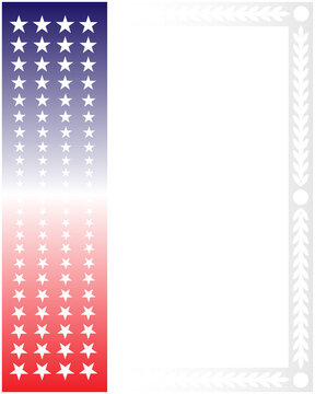 United States flag symbols decorative border frame design template with copy space for text.