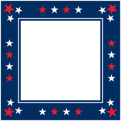 American flag symbols patriotic frame border mockup with empty space for your text or images.	
