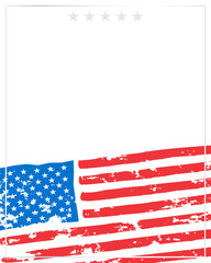 United States of America flag hand painted with brush background frame border with blank space vector image.