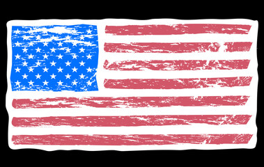 USA flag painted with a brush background banner vector image.