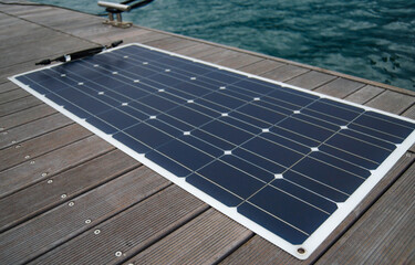 Flexible polycrystalline solar panel for yachts on the berth deck