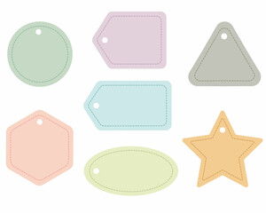 A set of labels for gift, price tags, gift cards. Label frames