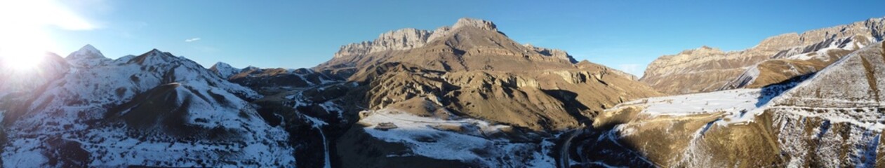 Fototapeta na wymiar Panorama of the North Caucasus mountains