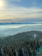Fototapeta na wymiar Tatra mountains - Polad - view from watchtower - Gorce 1108 m.a.s.l - Gorce