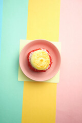 sushi rolls on a color background, minimalism