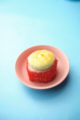 sushi rolls on a color background, minimalism