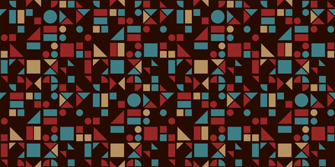 Geometric shapes background. Seamless pattern.Vector. 幾何学パターン