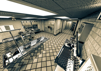 autopsy room security camera view scene