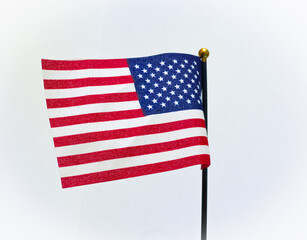 american flag isolated on a white background
