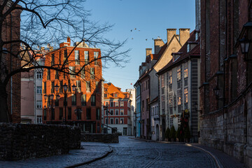 Riga street on a sunny day