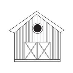 Illustration for coloring with a barn. Farm building