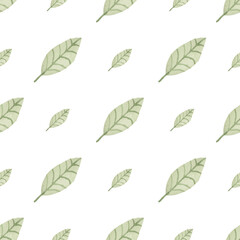 Watercolor leaf seamless patternWatercolor leaf seamless pattern