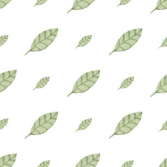 Watercolor leaf seamless patternWatercolor leaf seamless pattern