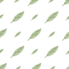 Watercolor leaf seamless patternWatercolor leaf seamless pattern