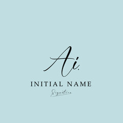  AI  Signature initial logo template vector. I A logo design.