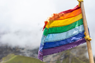 rainbow flag in the wind