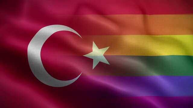 LGBT Turkey Flag Loop Background 4K