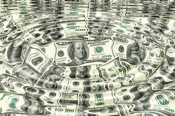 US Dollar inflation - Water swirl