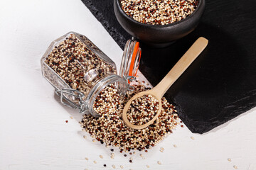 Chenopodium Quinoa - Photo Of Real Quinoa Seed Mix: White, Red And Black Quinoa