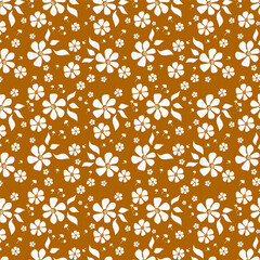 Seamless pattern. Flowers are drawn. 