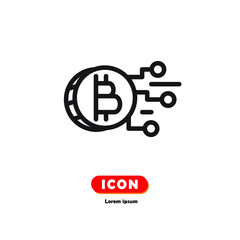 Obraz premium bitcoin icon vector isolated on white background.