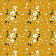 Seamless pattern. Flowers are drawn. 