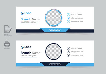 Corporate modern Email signature or corporate and minimalist email signature template and personal social media cover templates