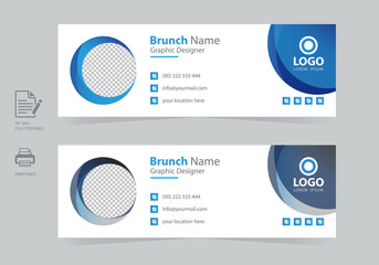 Corporate modern Email signature or corporate email signature template and personal social media cover templates with creative layout