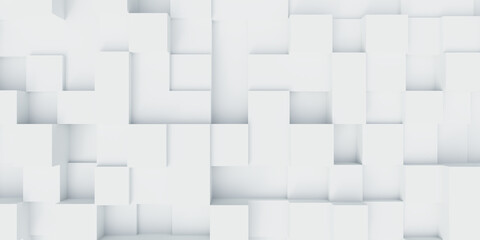White 3D geometric modern background.illustration.
